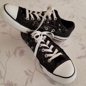Converse CTAS Black Sequins Womens Size 8